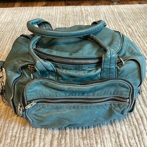 Alexander Wang Large Teal Leather Top Handle Bag / Silver-Tone Hardware